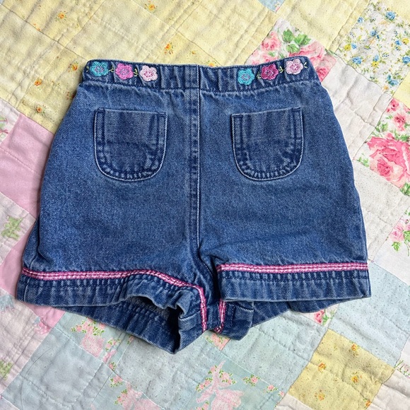 Vintage KRU Little Embroidered Denim Toddler Shorts 24 months - Picture 1 of 4